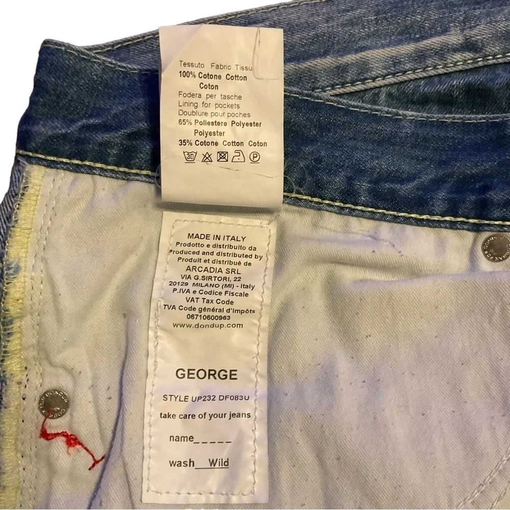 DONDUP Distressed Button Fly George Jeans‎ - Size Waist 35
